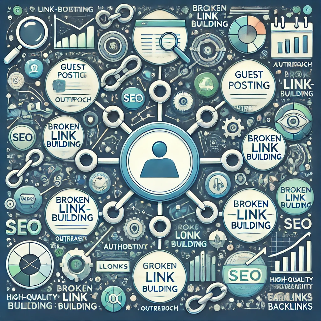 Effective link-building strategies for SEO techniques illustration