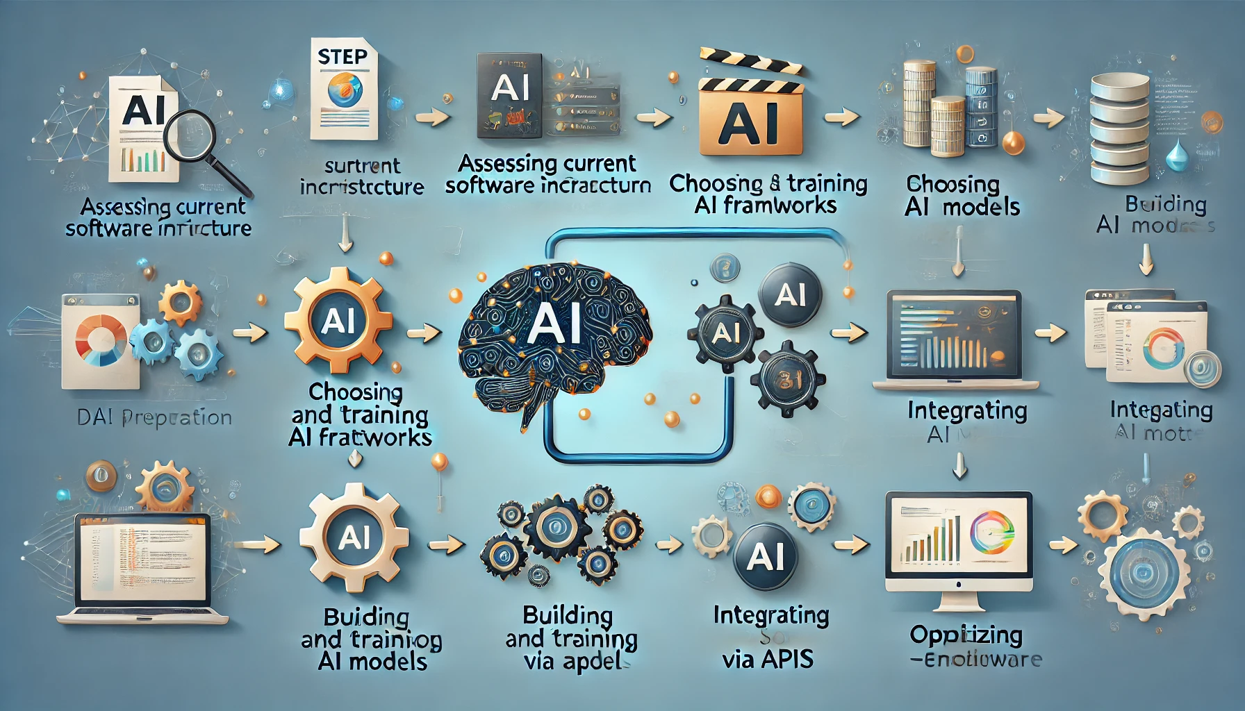 Steps to integrate AI into existing software solutions for performance optimization