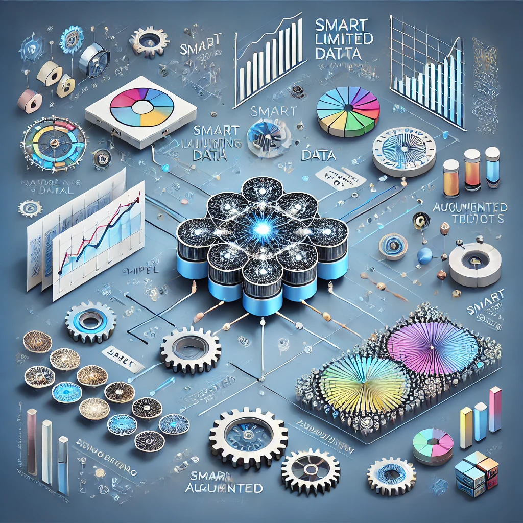 Visual representation of machine learning model training with limited data and smart augmentation techniques