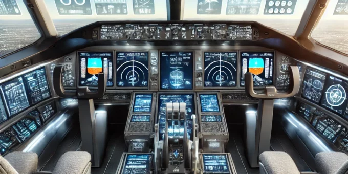 Modern cockpit showcasing pilot technology and flight efficiency innovations